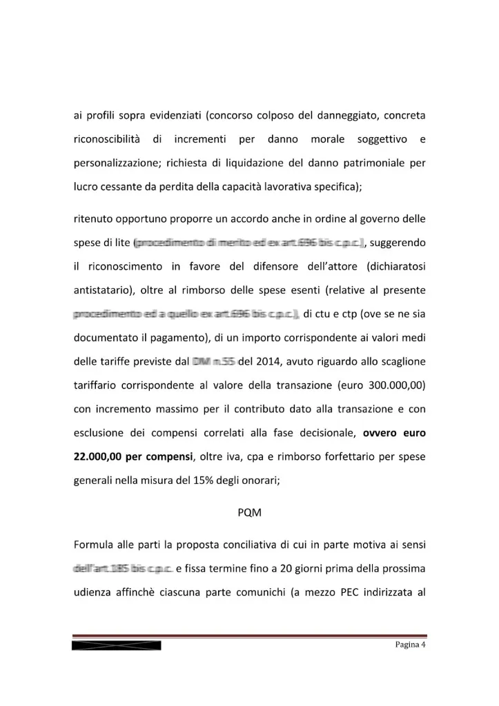Court settlement proposal - Road Accident case